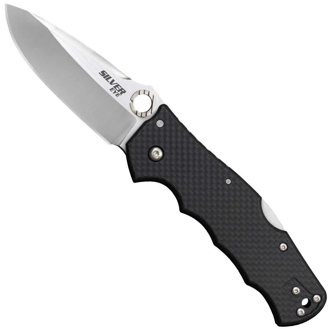Cold Steel Carbon Fiber Silver Eye Elite Tri-Ad Lock Knife, Satin Drop Point 3 Cold Steel Carbon Fiber Silver Eye Elite Tri-Ad Lock Knife, Satin Drop Point