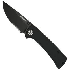 Eikonic Knife Company Eikonic Night Black G10 RCK9 Chaves Knife, Black Serrated Blade