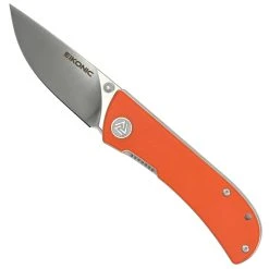 Eikonic Knife Company Eikonic Safety Orange G10 Fairwind Flipper Knife, Satin Blade