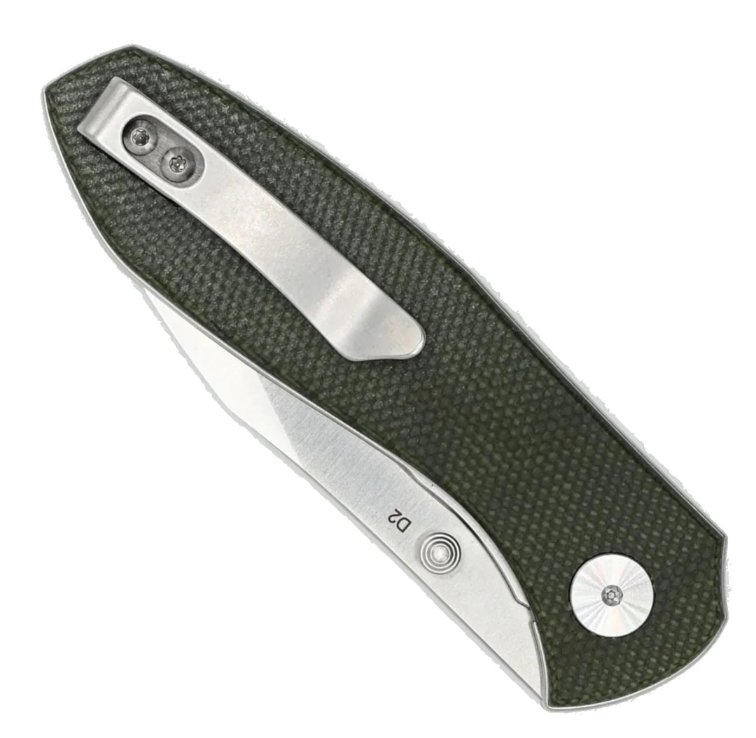 Eikonic Knife Company Eikonic Olive Canvas Micarta Kasador Flipper Knife, Satin Blade 4 Eikonic Knife Company Eikonic Olive Canvas Micarta Kasador Flipper Knife, Satin Blade - Image 2
