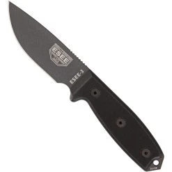 ESEE Knives 3PTGB Fixed Blade Knife, 1095HC Black Blade