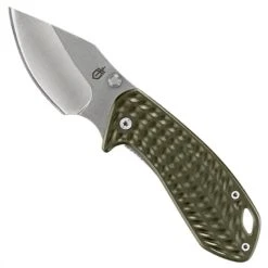 Gerber 31-003513 Sage Green Kettlebell Aluminum/Stainless Steel Folder Knife, Stonewash Blade