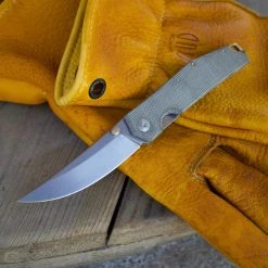 GiantMouse ACE Clyde Green Canvas And Brass Folding Knife, Stonewash Blade -Zero Tolerance Shop GMACECLYDGREEN3 66476.1645639393