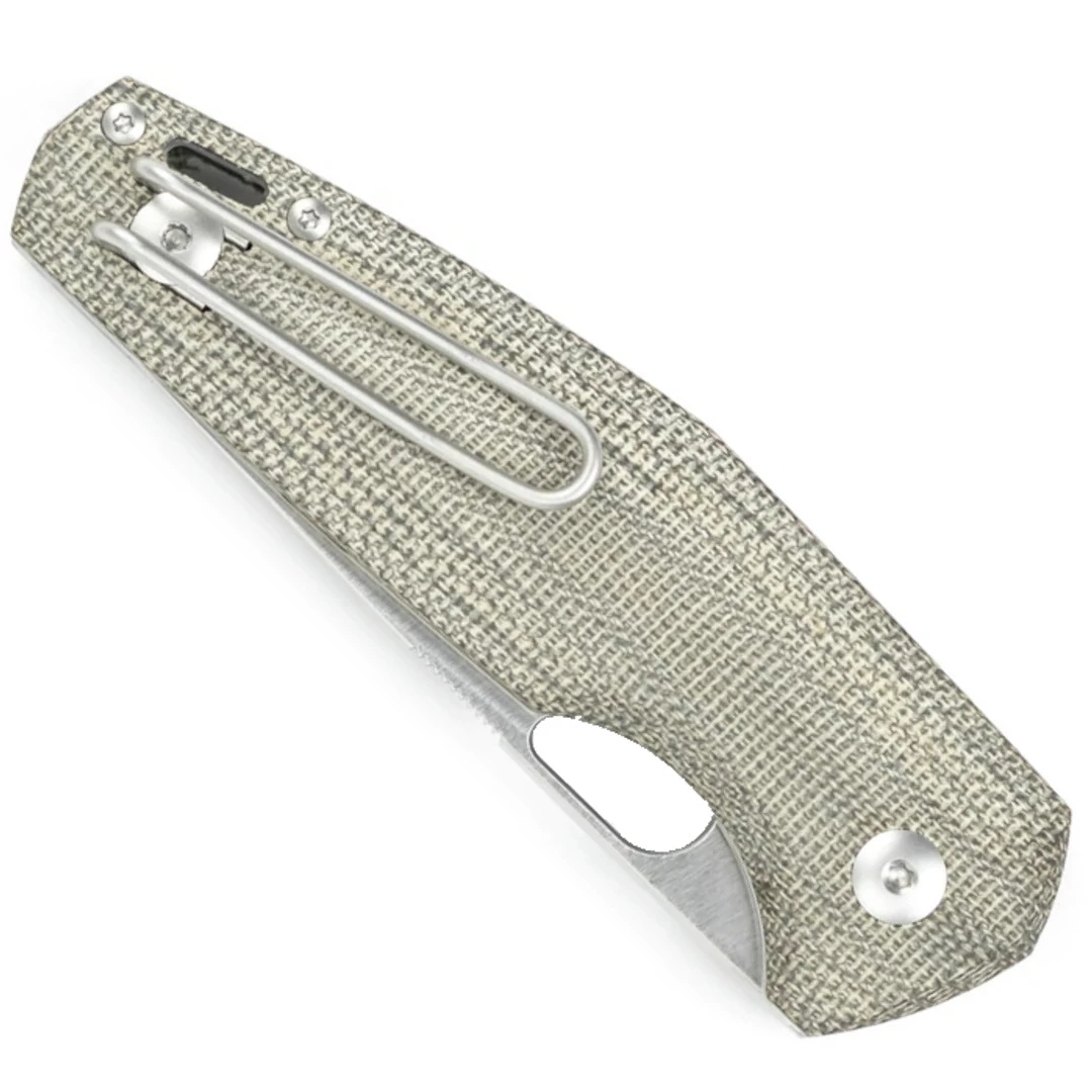 GiantMouse ACE Nimbus V2 Green Canvas Micarta Folding Knife, Satin Blade 4 GiantMouse ACE Nimbus V2 Green Canvas Micarta Folding Knife, Satin Blade - Image 2