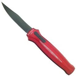 Piranha Knife Company Piranha P-19RT Red Rated-R OTF Auto Knife, 154CM Black Blade