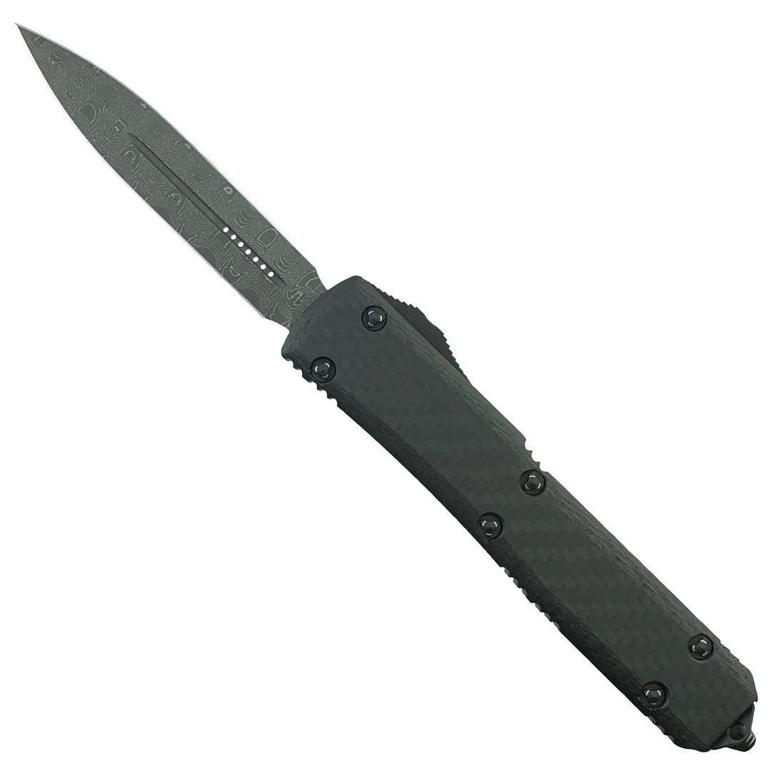 Microtech Ultratech Dagger Carbon Fiber OTF Auto Knife, Damascus Blade 3 Microtech Ultratech Dagger Carbon Fiber OTF Auto Knife, Damascus Blade
