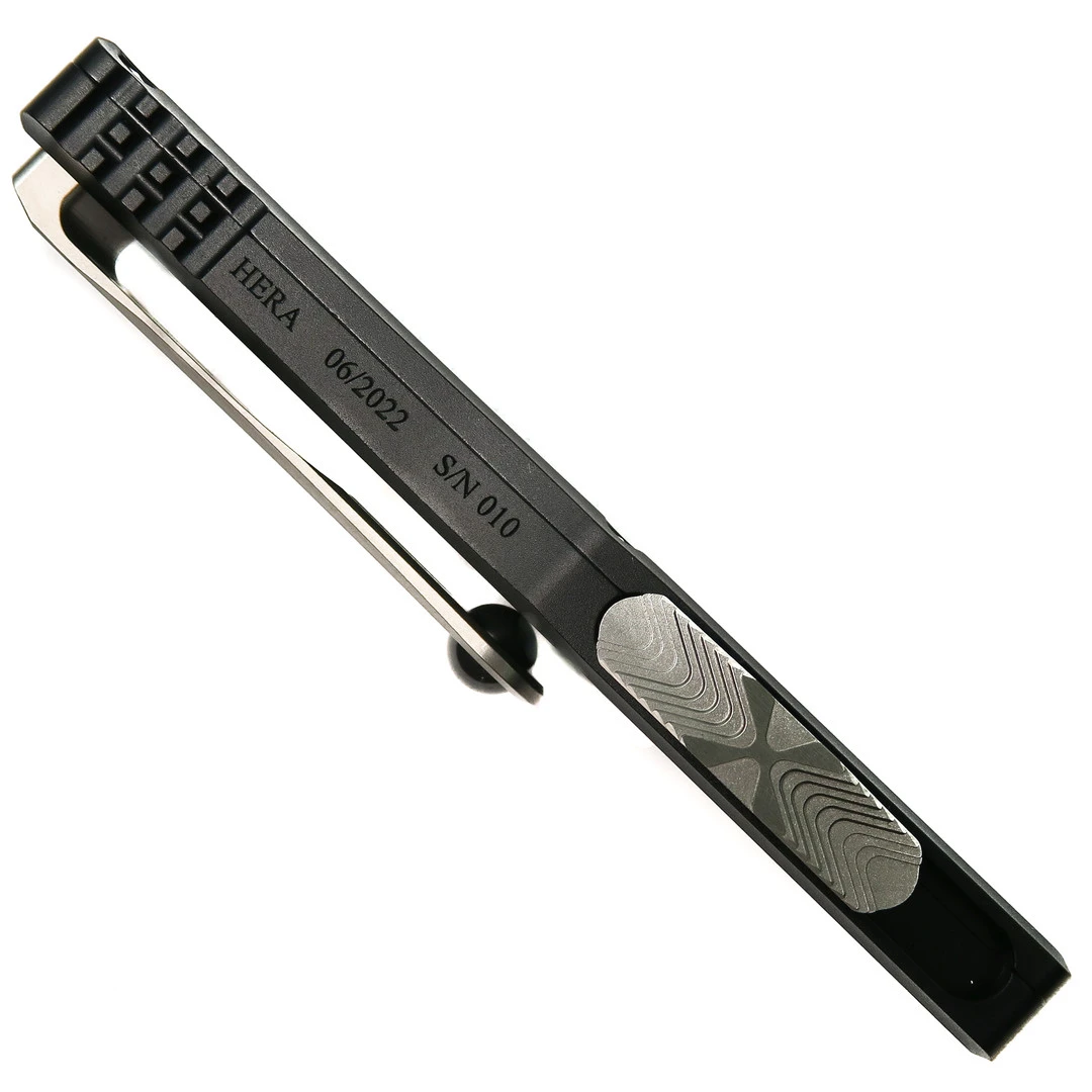 Marfione Custom Hera Black Anodized Alloy OTF Knife, Satin Dagger Blade 5 Marfione Custom Hera Black Anodized Alloy OTF Knife, Satin Dagger Blade - Image 3