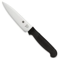 Spyderco Black Paring Knife, 4" Plain Edge Blade