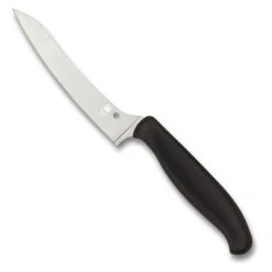 Spyderco Black Z-Cut Offset Kitchen Knife, Pointed Blade