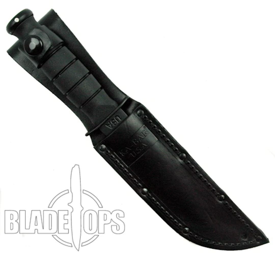 KA-BAR 1254 Short Tanto Knife, Kraton G Handle, Leather Sheath 4 KA-BAR 1254 Short Tanto Knife, Kraton G Handle, Leather Sheath - Image 2