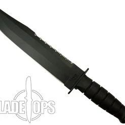 Ka-Bar Big Brother Knife, Plain Edge, Spine Serration, Leather Sheath