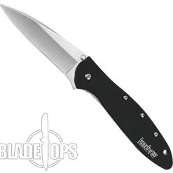 Kershaw Stonewash Leek Spring Assist Knife, Plain Blade, 1660SWBLK -Zero Tolerance Shop KS1660SWBLK 4 04232.1533222037
