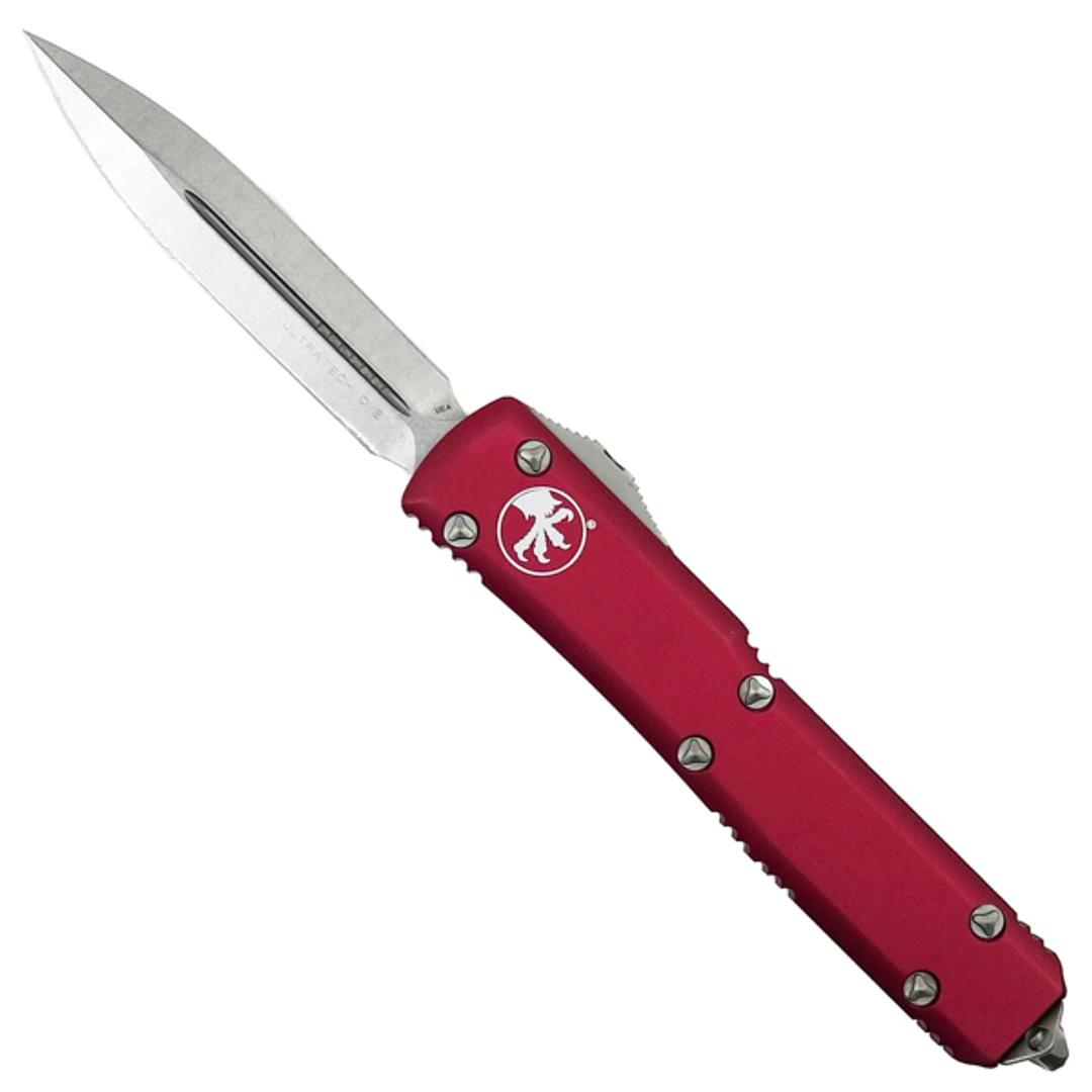 Microtech Red Ultratech Dagger OTF Auto Knife, Stonewash Blade 3 Microtech Red Ultratech Dagger OTF Auto Knife, Stonewash Blade