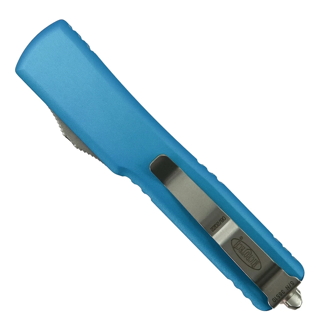 Microtech Turquoise UTX-70 OTF Auto Knife, Stonewash Dagger Blade 4 Microtech Turquoise UTX-70 OTF Auto Knife, Stonewash Dagger Blade - Image 2