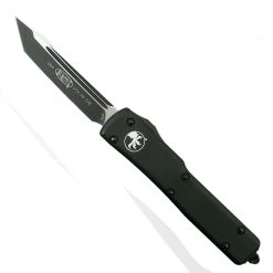 Microtech Tactical UTX70 OTF Knife, DLC Black Standard Tanto Edge Blade
