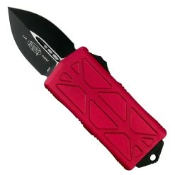 Microtech Red Exocet OTF Auto Knife, Black Blade