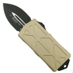 Microtech "Blade Show 40" Exocet Champagne OTF Auto Knife, Black Blade