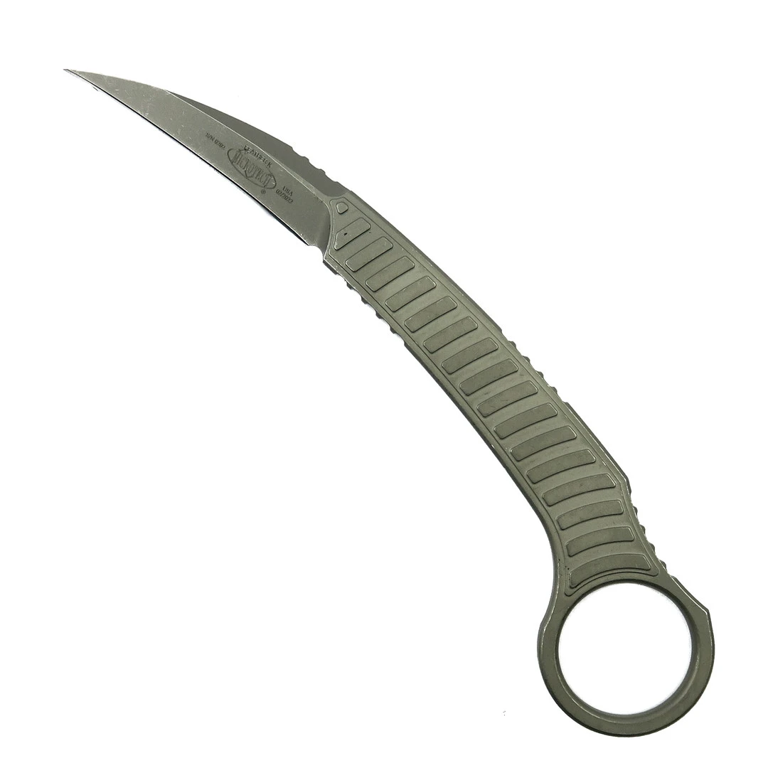 Microtech Signature Series Bastinelli Feather Fixed Blade Knife, Apocalyptic Stonewash 3 Microtech Signature Series Bastinelli Feather Fixed Blade Knife, Apocalyptic Stonewash