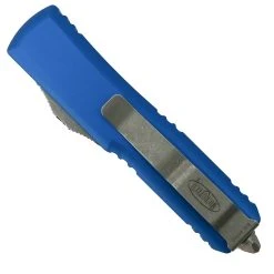 Microtech Blue UTX-85 OTF Auto Knife, Apocalyptic Stonewash Blade -Zero Tolerance Shop MT231 10APBL 2 97110.1677706777