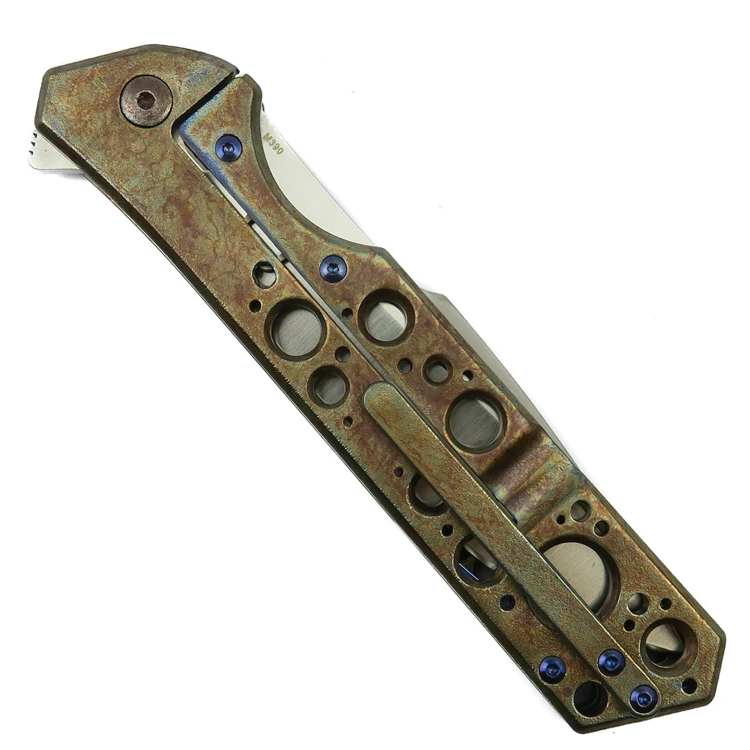 Olamic Cutlery Neontropic Acid Rain Holes Ti Rainmaker Flipper Knife, Satin Drop Blade 4 Olamic Cutlery Neontropic Acid Rain Holes Ti Rainmaker Flipper Knife, Satin Drop Blade - Image 2