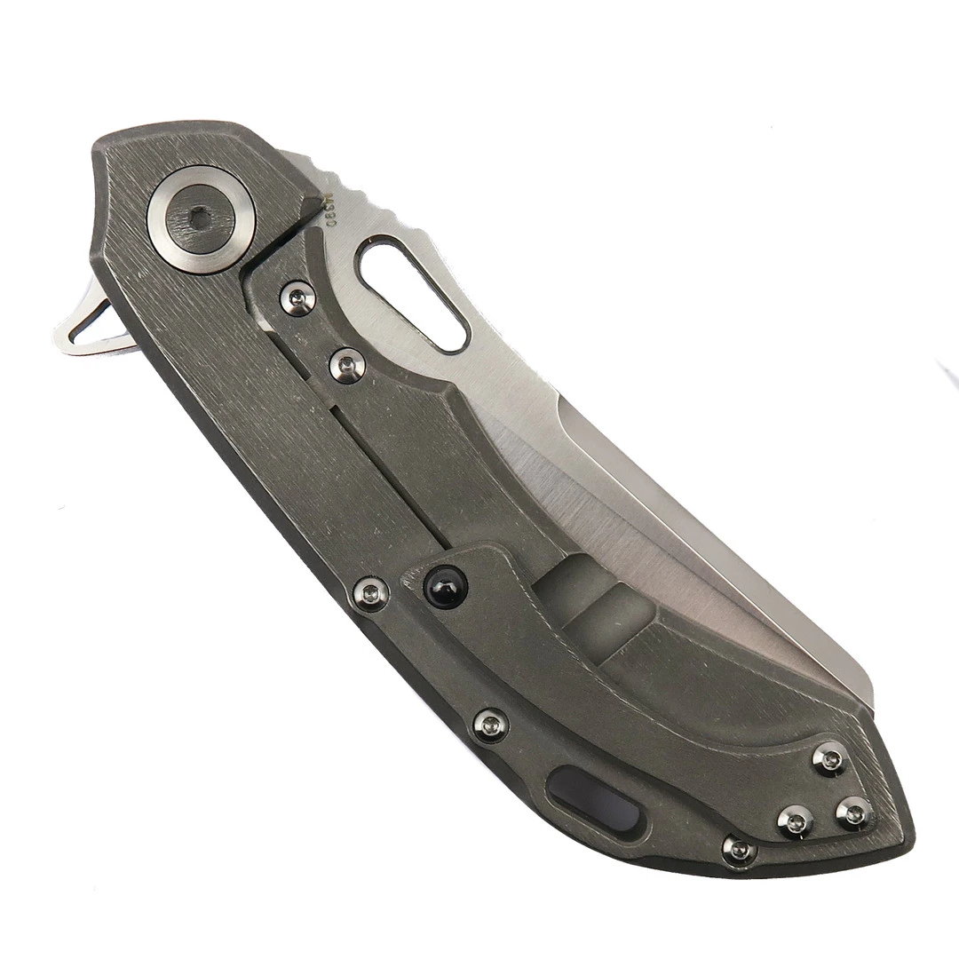 Olamic Cutlery Kinetic Mist Titanium Inlay Wayfarer 247 Knife, Satin Sheepscliffe Blade 4 Olamic Cutlery Kinetic Mist Titanium Inlay Wayfarer 247 Knife, Satin Sheepscliffe Blade - Image 2