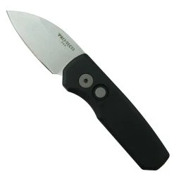 Pro-Tech Knives Pro-Tech Black Runt 5 Auto Knife, Wharncliffe Stonewash Magnacut Blade