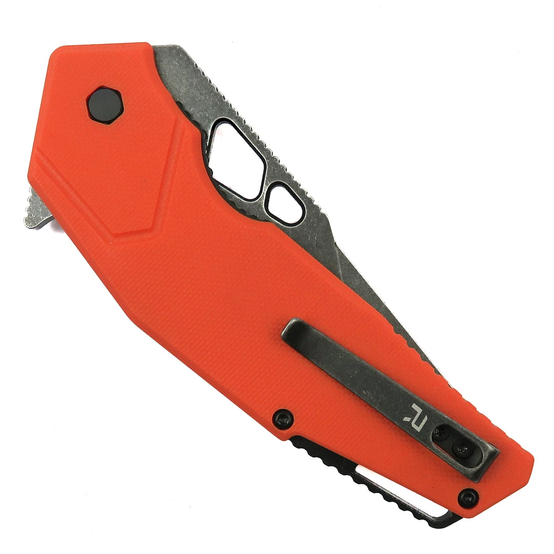 REVO Berserk Carry Orange G-10 REV 2 Frame Lock Knife, Black Stonewash 4 REVO Berserk Carry Orange G-10 REV 2 Frame Lock Knife, Black Stonewash - Image 2