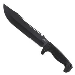 SOG Jungle Primitive Fixed Blade Knife, Black Blade, Black Kraton Handle