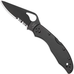 Spyderco Byrd BY04BKPS2 Meadowlark 2 Folder Knife, Black Combo Blade