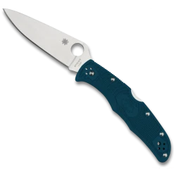 Spyderco Endura Plain Blue FRN Folding Knife, K390 Satin Blade