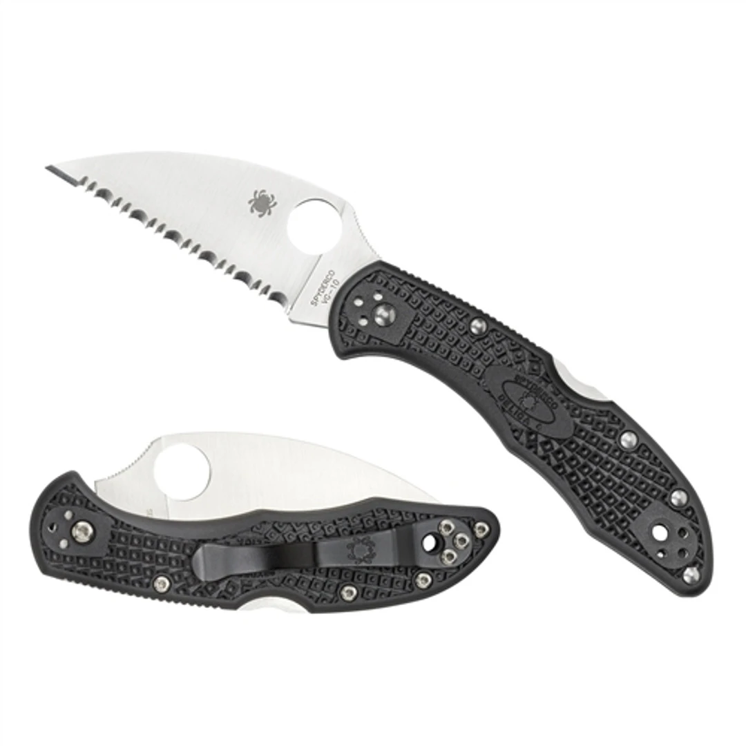 Spyderco C11FSWCBK Delica 4 Wharncliffe Folder Knife, VG-10 Satin SpyderEdge Blade 4 Spyderco C11FSWCBK Delica 4 Wharncliffe Folder Knife, VG-10 Satin SpyderEdge Blade - Image 2