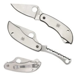 Spyderco C176P&S Dual Blade ClipiTool Stainless Non-Locking Multi-Tool Folder Knife, Satin Blades -Zero Tolerance Shop SPYC176PS 3 44644.1533221993