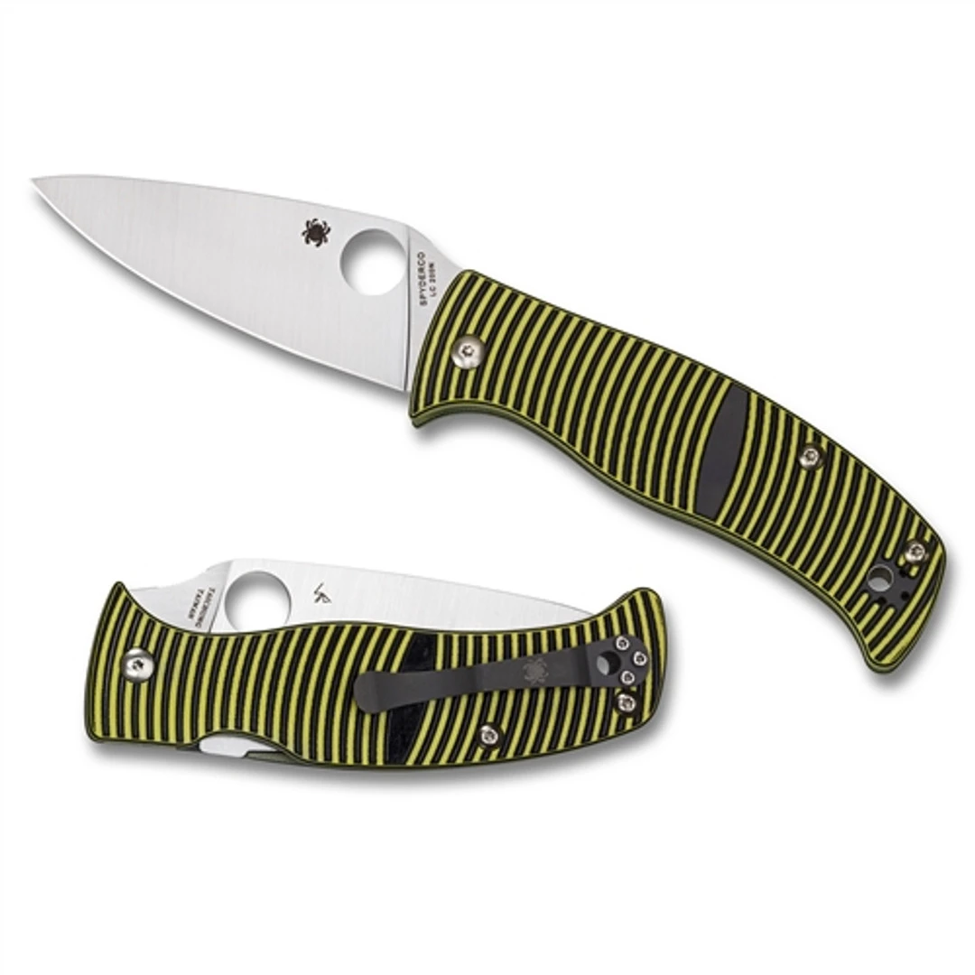 Spyderco C217GP Black/Yellow Caribbean Folder Knife, LC200N Satin Blade 4 Spyderco C217GP Black/Yellow Caribbean Folder Knife, LC200N Satin Blade - Image 2