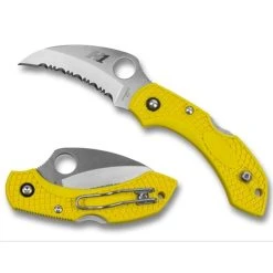 Spyderco C28SYL2HB Yellow Dragonfly 2 Salt Hawkbill Folder Knife, H-1 Satin SpyderEdge Blade -Zero Tolerance Shop SPYC28SYL2HB 3 47137.1533222221