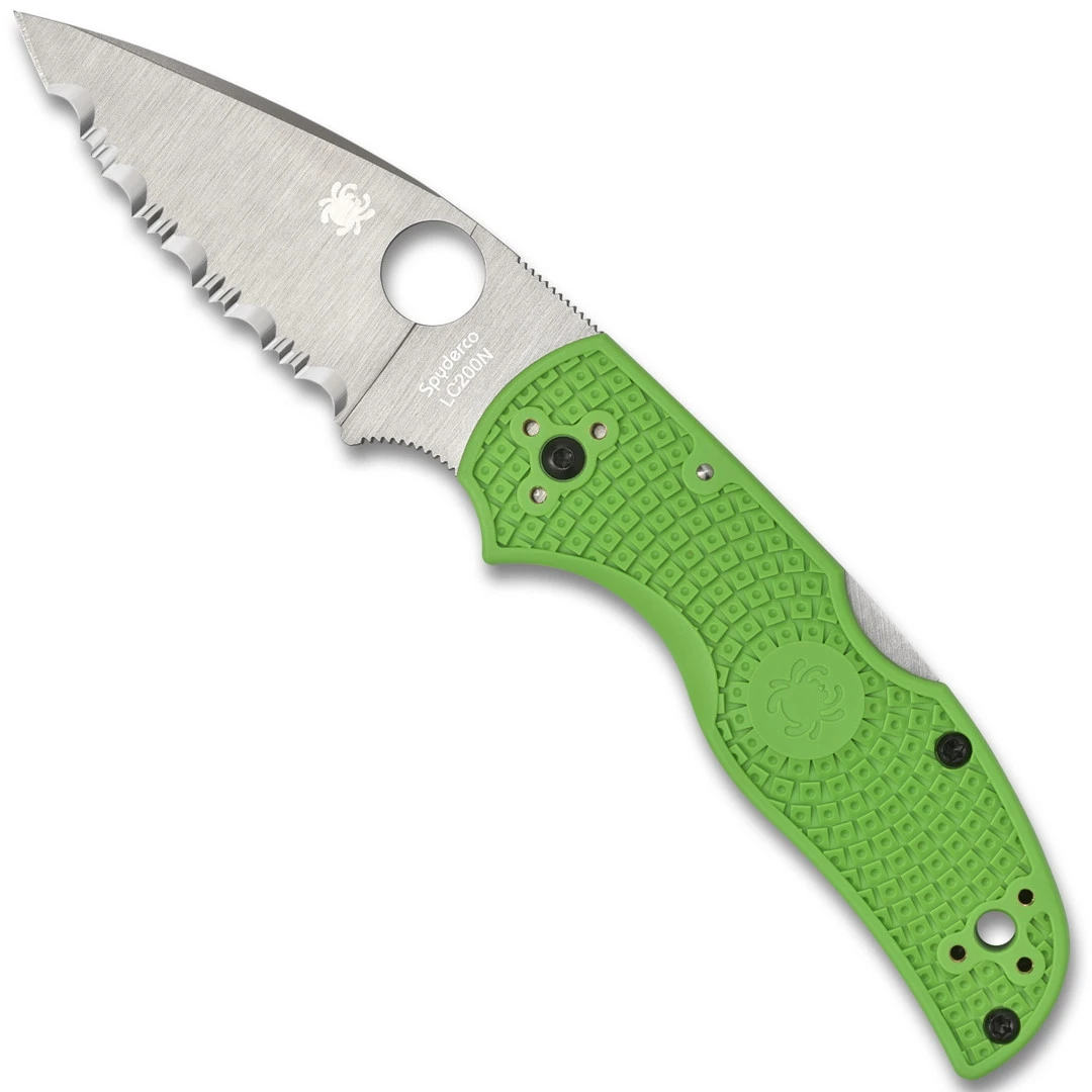 Spyderco Green Native 5 Salt Folding Knife, LC200N SpyderEdge Blade 3 Spyderco Green Native 5 Salt Folding Knife, LC200N SpyderEdge Blade