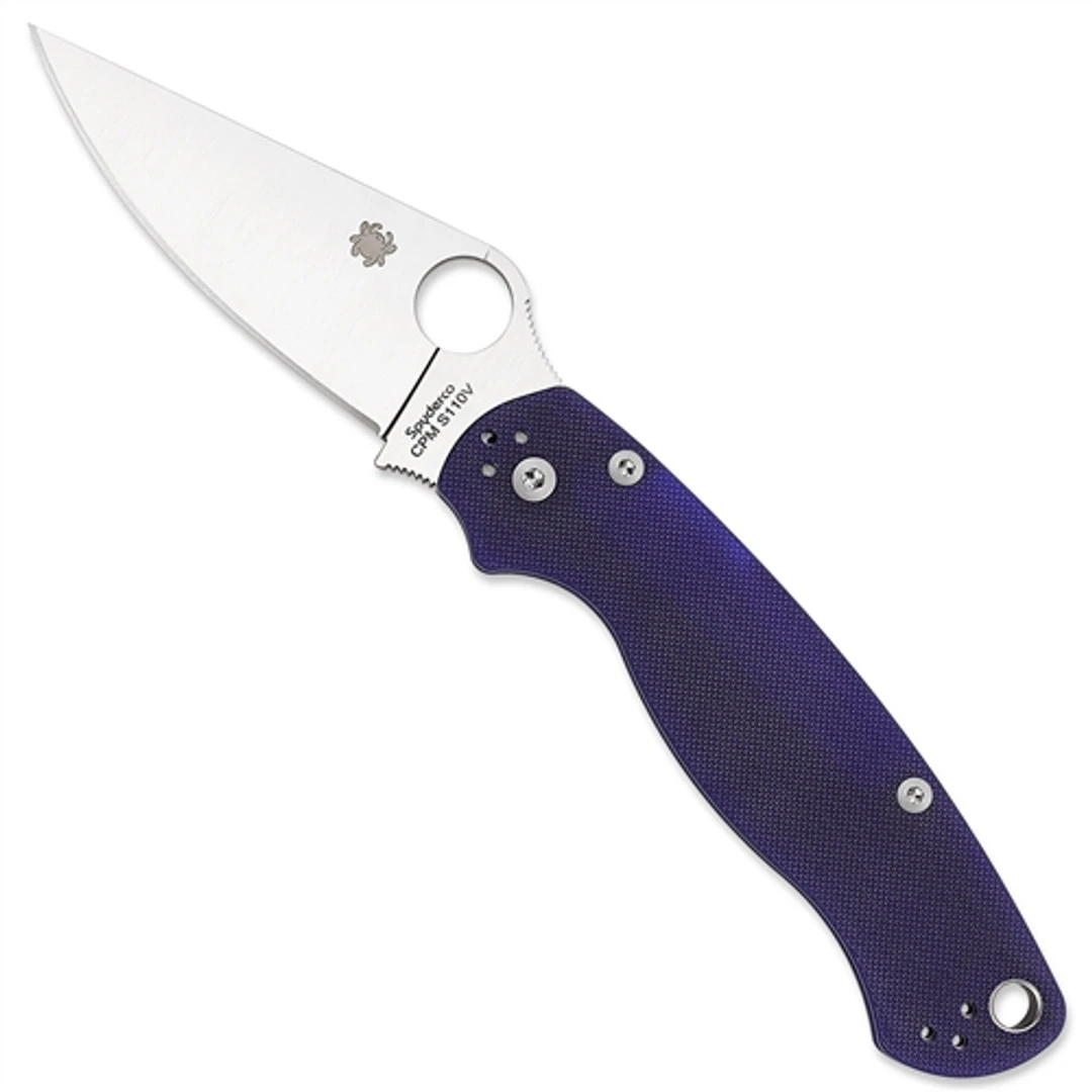 Spyderco C81GPDBL2 Dark Blue Paramilitary 2 Folder Knife, CPM-S110V Satin Blade 3 Spyderco C81GPDBL2 Dark Blue Paramilitary 2 Folder Knife, CPM-S110V Satin Blade