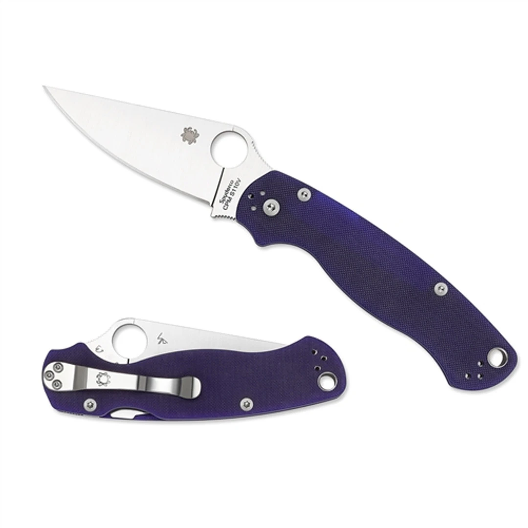 Spyderco C81GPDBL2 Dark Blue Paramilitary 2 Folder Knife, CPM-S110V Satin Blade 4 Spyderco C81GPDBL2 Dark Blue Paramilitary 2 Folder Knife, CPM-S110V Satin Blade - Image 2
