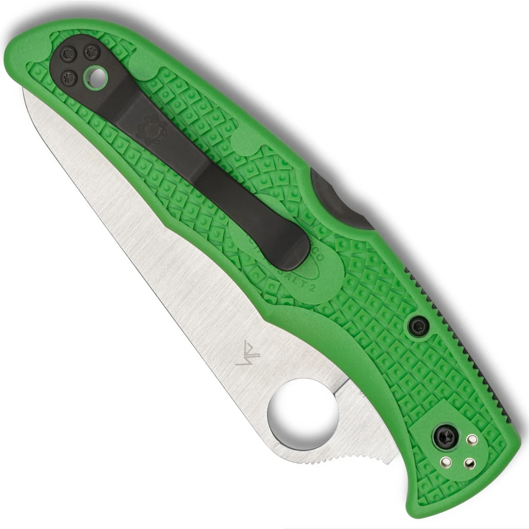 Spyderco Green Pacific Salt 2 Folder Knife, LC200 Satin Blade 4 Spyderco Green Pacific Salt 2 Folder Knife, LC200 Satin Blade - Image 2