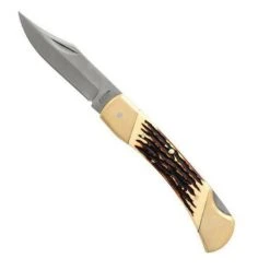 Smith & Wesson Schrade Uncle Henry LB8 Bear Paw Next Gen Staglon Folding Knife, Clip Point Blade