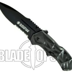 Smith & Wesson Black Ops Spring Assist Knife, Grey Handle, Tactical Black Drop Point, P/S, SWBLOP3S -Zero Tolerance Shop SWBLOP3S 4 56260.1533221818