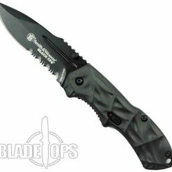 Smith & Wesson Small Black Ops Spring Assist Knife, Drop Point Combo Blade -Zero Tolerance Shop SWBLOP3SMS 4 07147.1533222052