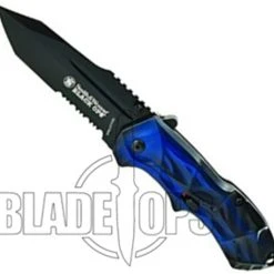 Smith & Wesson Black Ops Spring Assist Knife, Blue Handle, Tanto Black Part Ser Blade, BLOP3TBLS 7 Smith & Wesson Black Ops Spring Assist Knife, Blue Handle, Tanto Black Part Ser Blade, BLOP3TBLS -Zero Tolerance Shop SWBLOP3TBLS 4 96610.1533221881