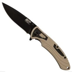Smith & Wesson M&P Flat Dark Earth/Black M2.0 Compact Flipper Knife, Black Blade