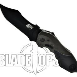 Smith & Wesson Grey MAGIC Spring Assist Clip Point, Black, Plain, SWMP5L -Zero Tolerance Shop SWMP5L 4 78823.1533221980