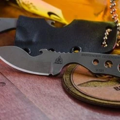 TOPS Knives TOPS BAR-XL Bartender Defender XL Fixed Blade Neck Knife, 1095 Carbon Tumbled Blade -Zero Tolerance Shop TPBAR XL 4 04126.1533221794