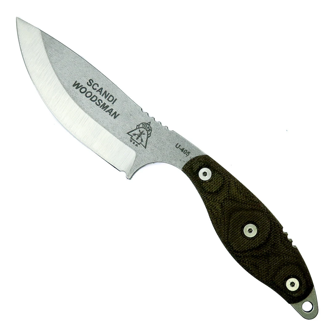 TOPS Knives Scandi Woodsman Knife, Tumble Finish 5 TOPS Knives Scandi Woodsman Knife, Tumble Finish - Image 3