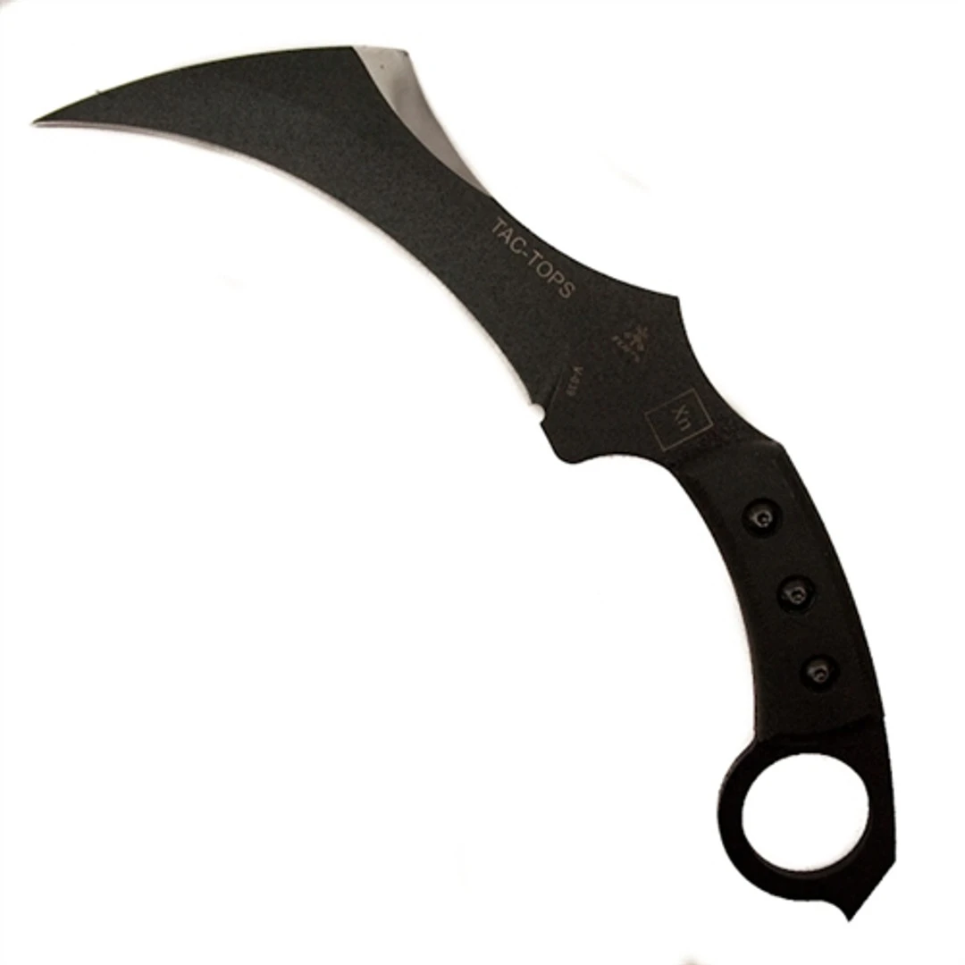 TOPS Knives TAC Karambit Knife, Black Traction Coated Blade 3 TOPS Knives TAC Karambit Knife, Black Traction Coated Blade