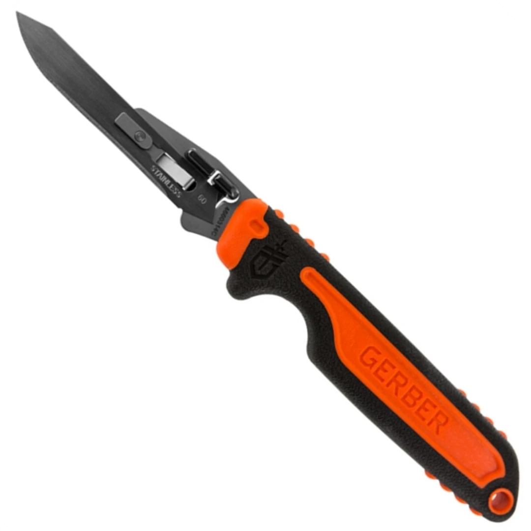 Gerber 31-003006 Black/Orange Vital Fixed Blade Knife, Satin Exchangeable Blade 3 Gerber 31-003006 Black/Orange Vital Fixed Blade Knife, Satin Exchangeable Blade
