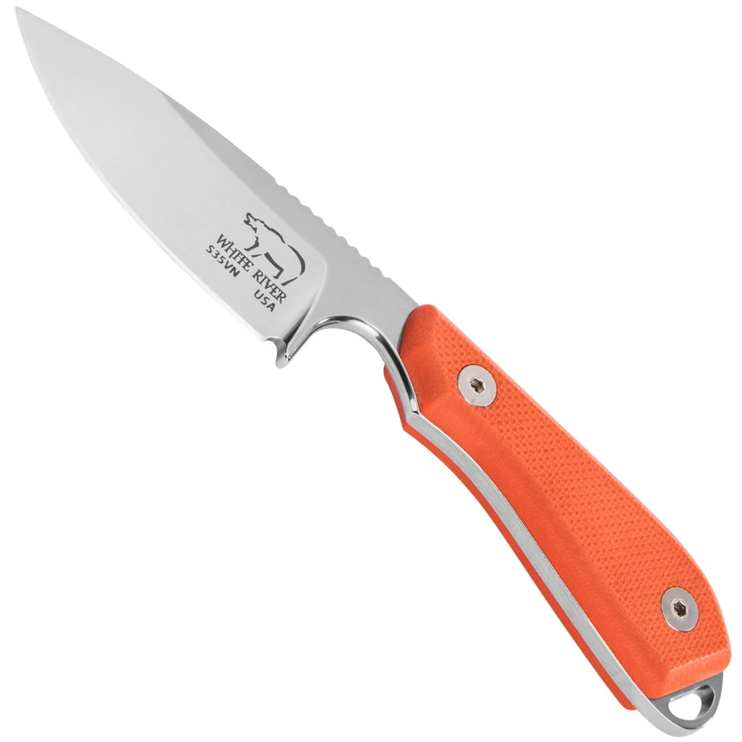 White River Knives Orange M1 Pro Fixed Blade Knife, S35VN Stonewash Blade 3 White River Knives Orange M1 Pro Fixed Blade Knife, S35VN Stonewash Blade