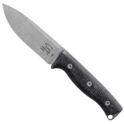White River Knives Black Burlap Micarta Ursus 45 Fixed Blade Knife, S35VN Stonewash Blade